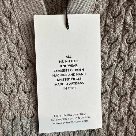 I Love Mr. Mittens Cotton Lace Polo Sweater Stone Grey XS/S - Picture 3 of 9